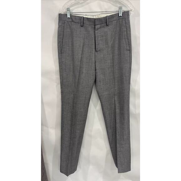 Theory Women Size 30 Dress Pant Grey Straight Wool Linen Work Classic Preppy NEW - Picture 3 of 16